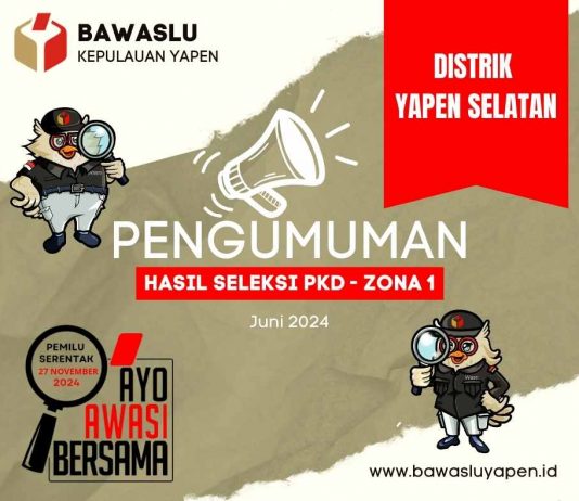 Pengumuman Hasil Seleksi PKD - Yapen Selatan 2024