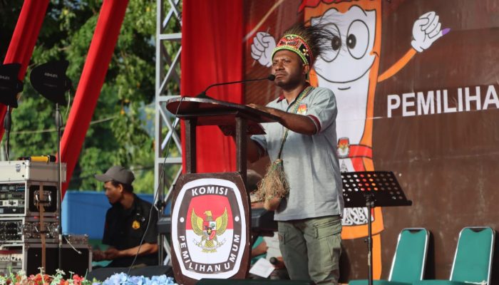 Hadiri Deklarasi Kampanye Damai, Bawaslu Yapen sampaikan Himbauan kepada 4 Pasangan Calon dan Tim Kampanye, agar ciptakan kedamaian dalam Pilkada 2024