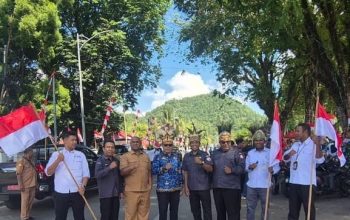 Bawaslu Yapen Turut mengikuti Rangkaian Kegiatan Pencanangan HUT RI Ke-81 Tahun di Kabupaten Kepulauan Yapen