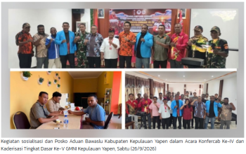 Bawaslu Yapen Buka Posko Aduan dan Dorong Kader GMNI Jadi Pengawas Partisipatif menuju Pemilu 2029